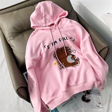 加绒带帽卫衣均码，女装卫衣/绒衫，尚映