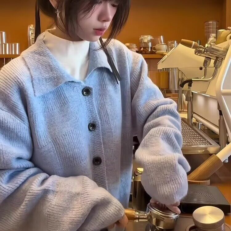 韩系慵懒风毛衣外套女秋冬季新款复古针织开衫外穿上衣LY2877-P53,男装针织衫/毛衣,星座1008