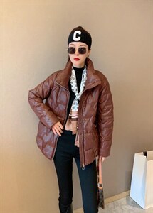 冬季新款带丝巾羽绒外套图片