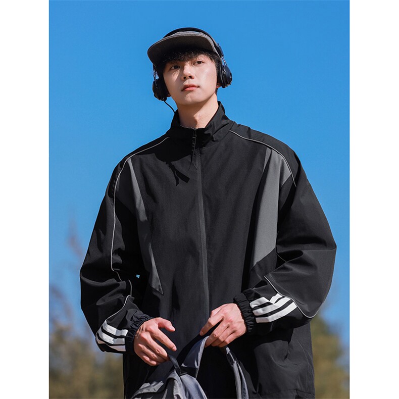 春季新款中性风三防户外夹克男立领冲锋衣外套DSA157B-JK1563-P75,男装夹克,电商A157B