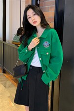 外套女2022年春季新款常规百搭长袖纯色牛仔上衣刺绣小个子时尚，女装短外套，梦懿尔