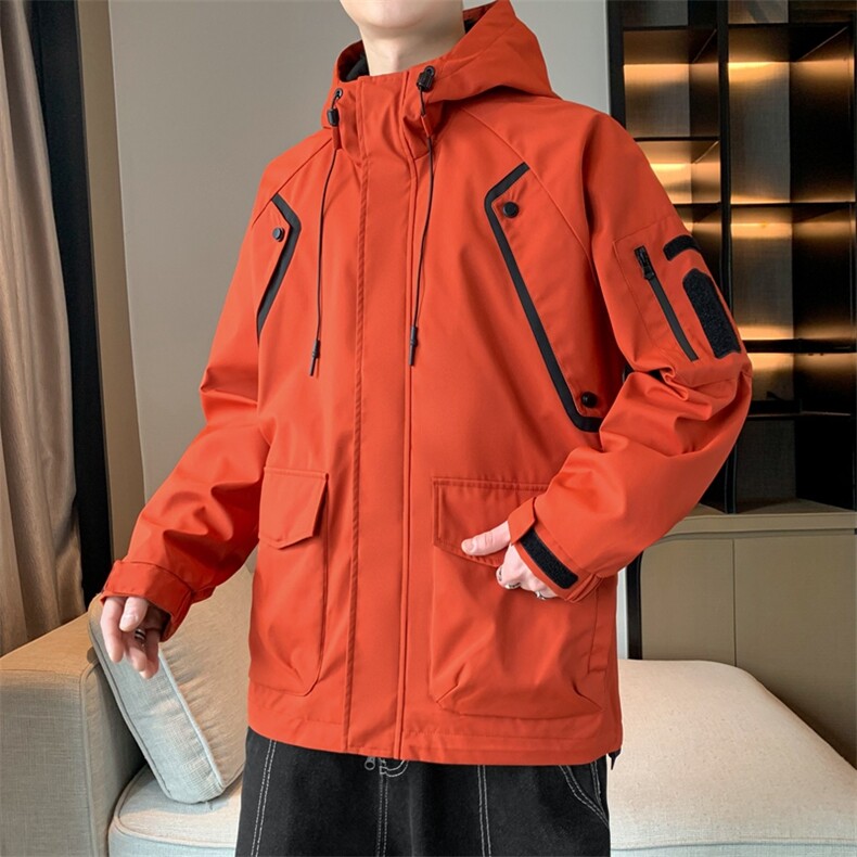新款现货连帽冲锋衣宽松大码夹克男DSA157B-J199-P65,男装夹克,电商A157B