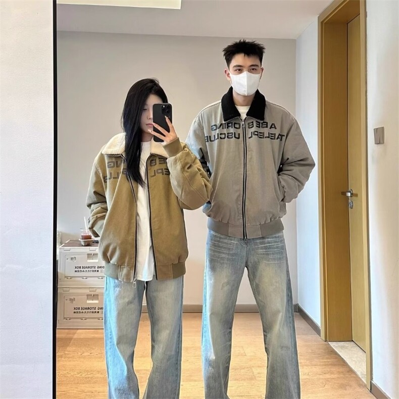 大货DM8217-批105抖音天猫高质量毛领外套加厚保暖棉服图片