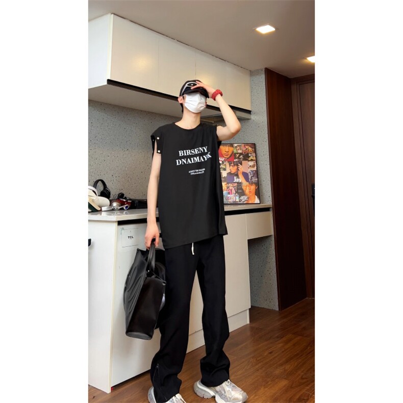 冰丝菠萝格无袖背心个性透气男宽松男士体恤XB2409-P28控48,男装背心/马甲,电商B370