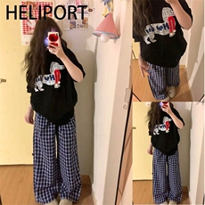 明星同款复古阔腿格子裤女2025夏季新款直筒休闲裤垂感拖地长裤，男装休闲裤，四季星座505