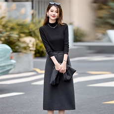 2024年秋季新款韩版休闲设计感气质显瘦马夹半身裙三件套，女装套装/套裙，盈茜