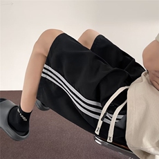 夏季条纹短裤带抽绳宽松舒适款松紧腰DK12P32，男装牛仔裤，星座1013