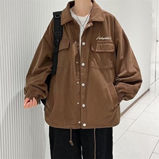 春秋季宽松休闲ins潮牌工装夹克美式复古灯芯绒外套男W5544-P58，男装夹克，星座512-2
