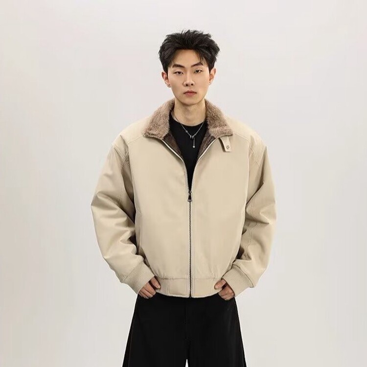 冬季美式拼蛇皮纹PU皮棉衣ing短款保暖夹克座山雕棉服男女款,男装夹克,星座218-8