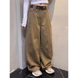 现货 美式宽松全棉宽松休闲弯刀裤女K7830/P52图片