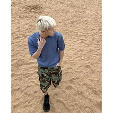 镂空针织短袖男凉感夏季韩版雾霾蓝宽松polo领t恤痞帅上衣TB6012，男装T恤，星座1116A-1（原606A）