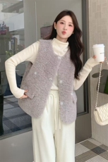 当季新款皮毛一体马甲2C229-86106-P175-K375，女装马甲，2C229