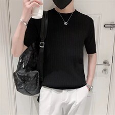 男春季潮韩版宽松百搭情侣冰丝短袖针织衫S246P35，男装针织衫/毛衣，星座1116-2