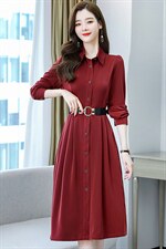 淑女长袖中长款2022年秋季时尚气质百搭优雅韩版潮流，女装连衣裙，三木叶子