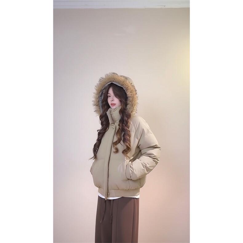 现货三防重磅硬挺boxy短款羽绒棉衣座山雕大毛毛领PU皮棉服外套冬,男装棉衣,电商A486-1