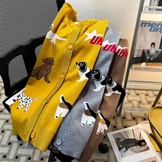 得物品质秋冬款男立领开衫毛衣单排扣动物印花针织衫M9805P68，男装针织衫/毛衣，星座1013-1