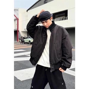 美式短款夹克棉服男冬季cleanfit廓形立领棒球服痞帅加厚保暖外套图片