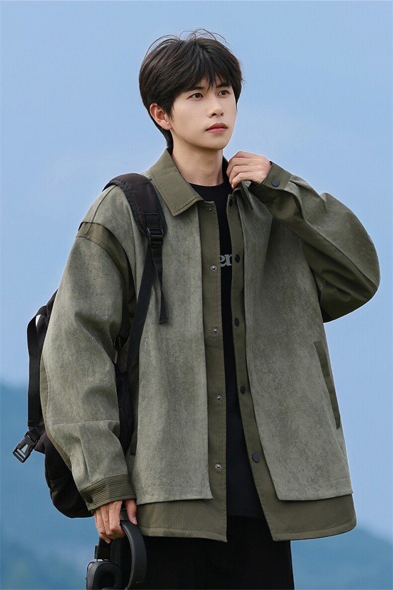 JK25028-P80秋季新款大码灯芯绒拼接夹克外套控138,男装夹克,星座109
