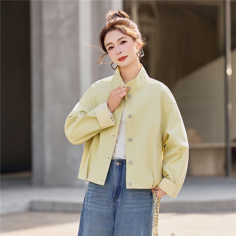 小个子短外套女2026年春季女士标准短款纯色25-29周岁上衣,女装短外套,悦祺