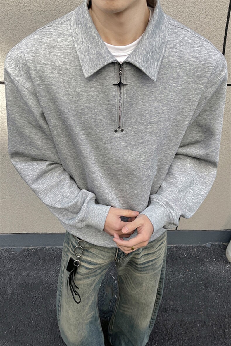 2026春季新款港风外景黑墙大码华棉300g卫衣M-5XHW26030-特P30,男装卫衣,电商A022