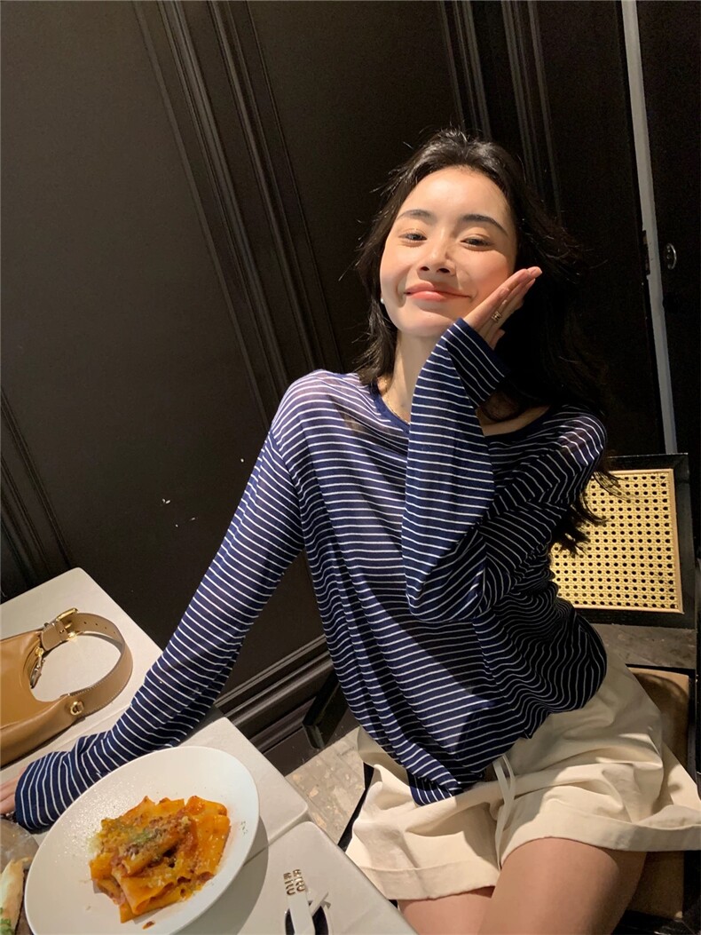 天丝防晒针织衫女春夏宽松薄款懒风轻薄透气,针织衫/毛衣,雪真羊绒