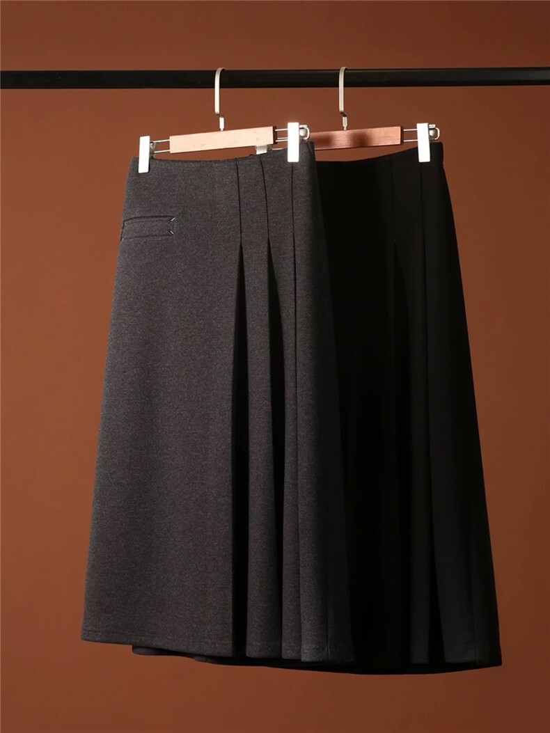 2025年秋季中长款百搭时尚百搭通勤简约休闲半身裙，女装半身裙，湘姗