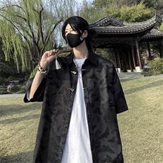 F234-P42夏季设计感潮牌休闲衬衣2024新款风短袖衬衫男现货，男装衬衫，星座512-6