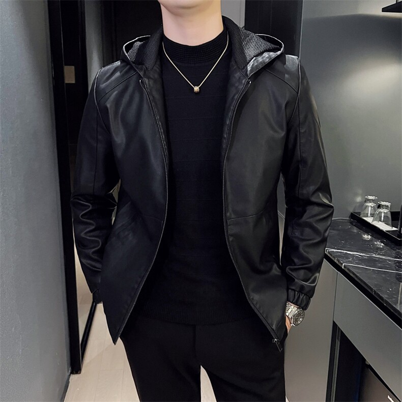 皮衣男外套秋季潮流英伦风复古立领休闲机车皮夹克防风，男装皮衣，星座1206（原A206）