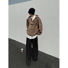 XZ1005-1-TTH0079-批105-美式复古斜拉链解构夹克美拉德外套，男装夹克，星座1005-1