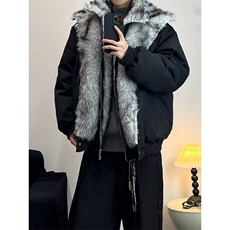 JY635-P100羊羔绒毛棉袄男士加绒连帽棉衣冬装情侣棉服外套网图，男装棉衣，星座1501-3