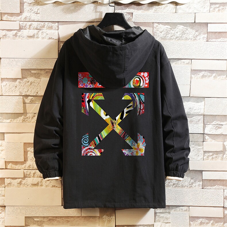 JK41169-P85 加棉款-P115  纯棉连帽夹克男士大码工装夹克男 砖墙图片