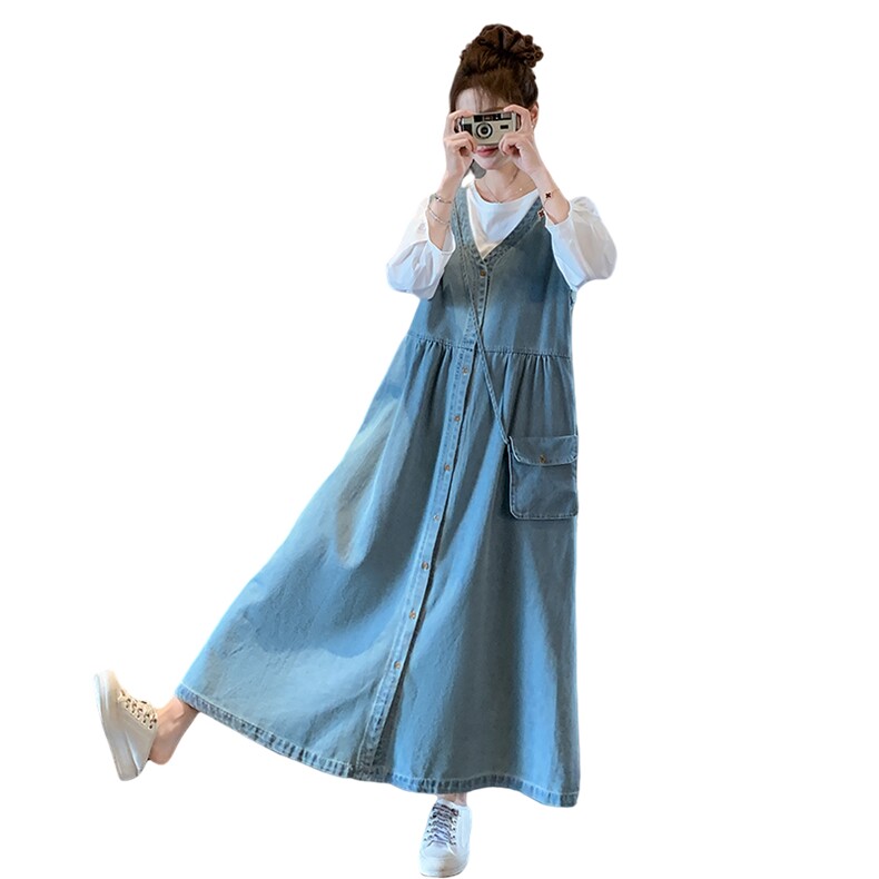 新款韩系牛仔背心裙两件套2527-P170-K258,女装套装/套裙,2C057