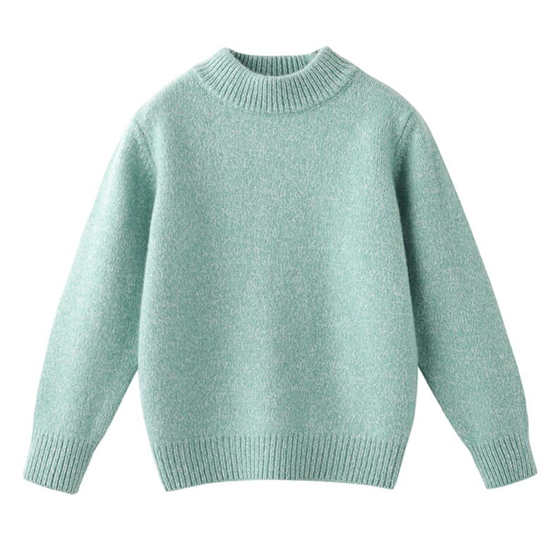 2025年秋季新款花纱加厚半高领针织儿童羊毛衫时尚休闲通勤百搭，童装儿童羊毛衫，暖钟情羊绒