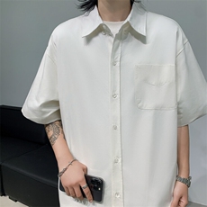 简约夏天薄款冰丝肌理感短袖衬衫时尚休闲半袖衬衣YC430P32，男装T恤，星座1013-1