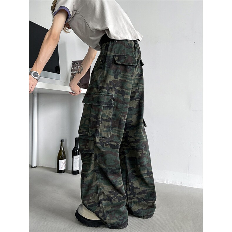 2026春季迷彩休闲裤男女韩版潮流口袋拉链个性工装长裤NZ066-P50，男装工装外套，星座310B-3