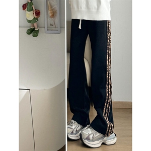 【有货】JRK83CC-特P45 加绒豹纹三条杠裤子男加厚条纹卫裤图片