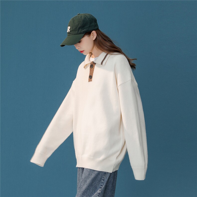 1中性风POLO衫翻领套头毛衣女针织衫女外套女8720P60控88,针织衫/毛衣,星座226-2