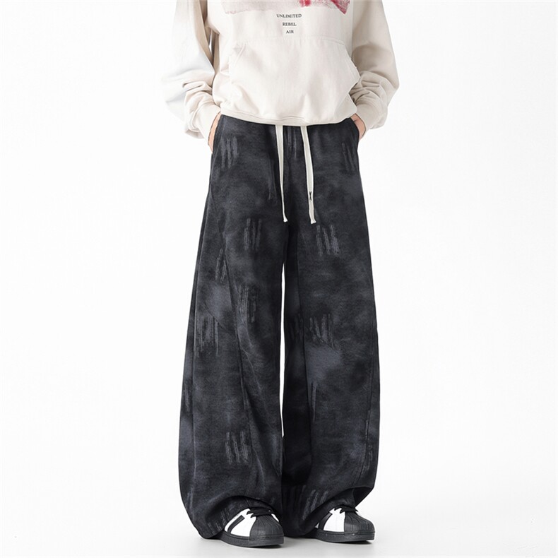 秋季重磅满印扎染趣味刺绣百搭休闲裤KZ582特P35，男装休闲裤，星座417-3