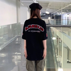 万针全刺绣工艺抖音得物高品质260克重磅纯棉双纱美式高街短袖T恤，男装T恤，电商A486