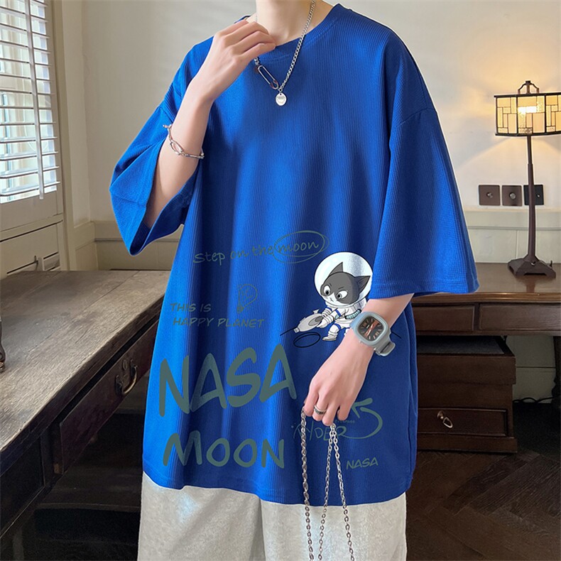华夫格t恤男短袖男大码五分袖酒店风HT73187-P22,男装T恤,电商A040