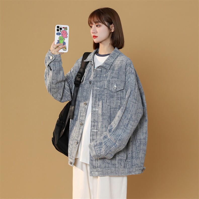 JK6017/P75春装现货中性风洗水宽松牛仔外套夹克男女大码上衣控98,男装夹克,电商A141