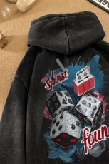 新款骰子冬重磅水洗连帽卫衣美式大码男衣服XZ517A-3-WL3603-P68，男装卫衣，星座517A-3