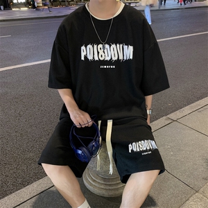C522P39夏装青年男生运动休闲套装文艺青年短袖短裤图片