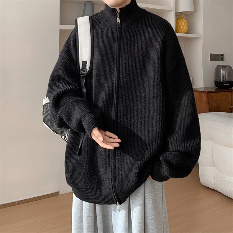 2024A169双向拉链纯色毛衣开衫MK2405P65控88，男装针织衫/毛衣，电商A169