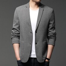 帅气新款爸爸装西服时尚潮流宽松免烫男士薄款纯色平驳领上衣外套，男装西服，电商B212（原钱塘6029）