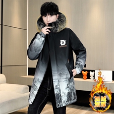 男士连帽外套冬季加绒加厚夹克加厚撞色大毛领棉衣男MY1717-P98，男装夹克，星座310B-3