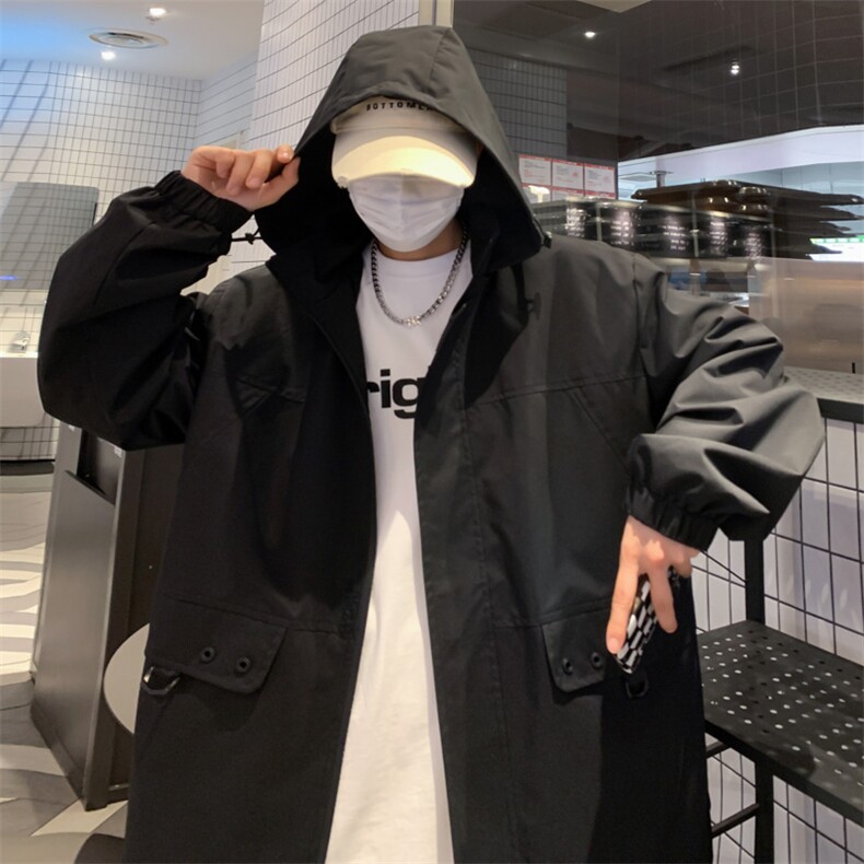 新款连帽冲锋衣夹克男山港风潮流宽松休闲外套JK2305-P68,男装夹克,星座717