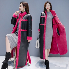 加厚保暖舒适修身显瘦纯色长款棉服冬季新款皮毛一体外套女，女装棉衣/棉服，天丽