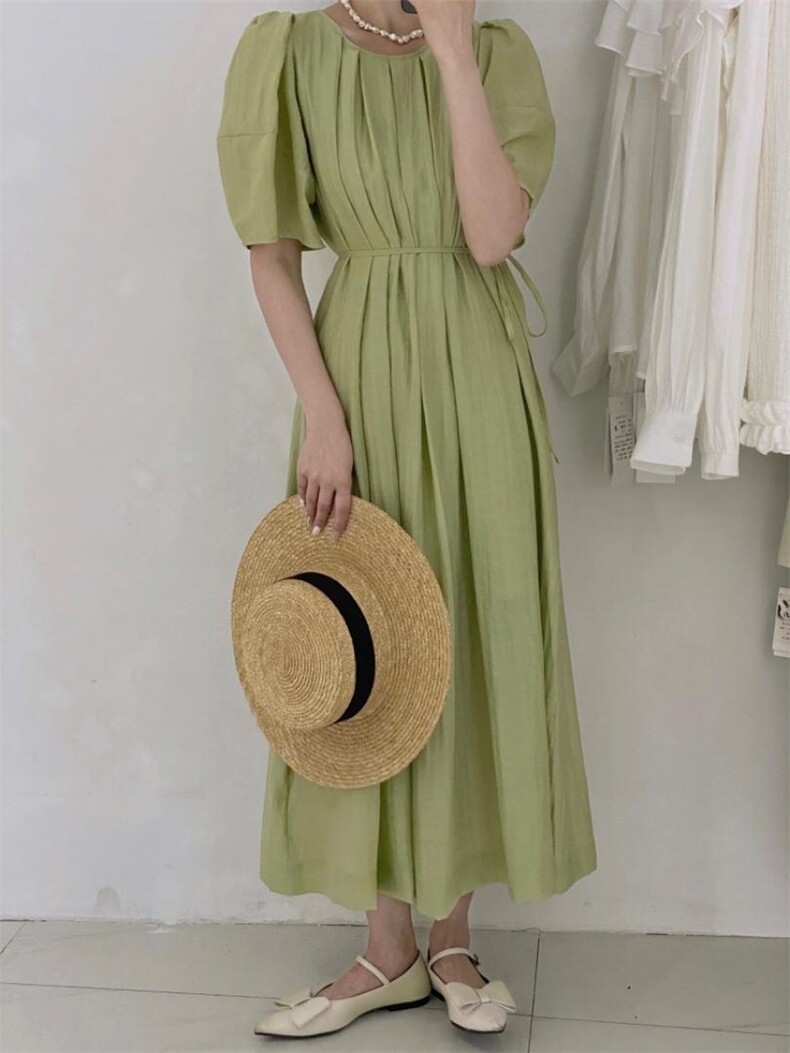 系带连衣裙，女装连衣裙，驿谷