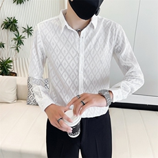 咖秋季新款男士纯色长袖衬衫男韩版修身痞帅上衣301A-1/H512/P58，男装衬衫，星座301A-1